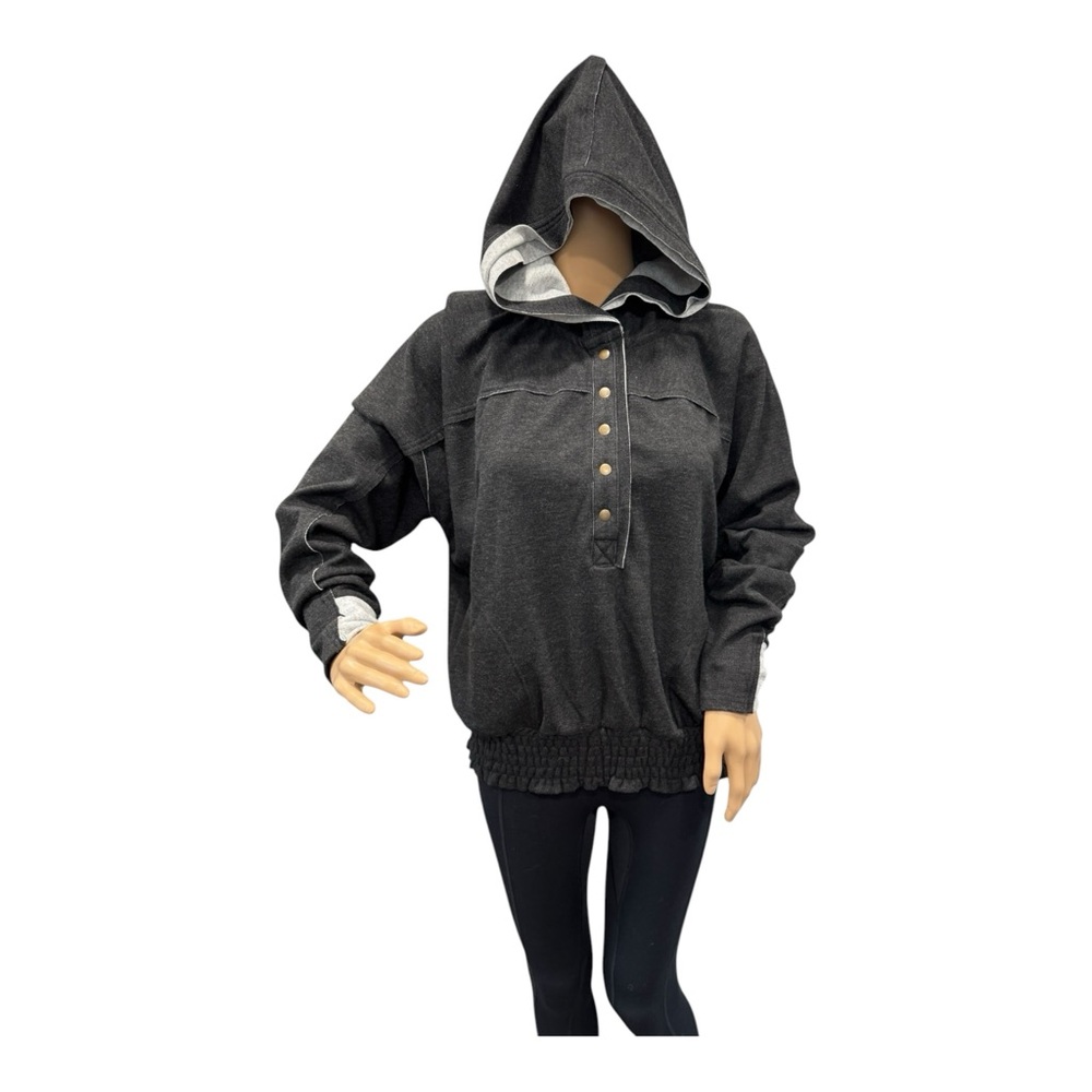 Johnny Was Calme Hoodie Size M Cozy
Smocked Hoodie Pullover Soft 3/4 Snap Up